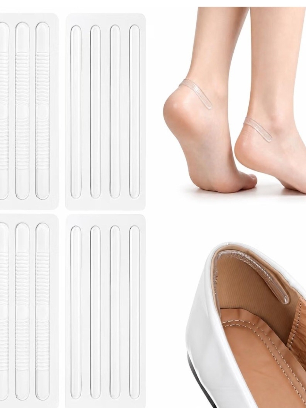 Clear Heel Grip Strips for Women - Invisible Anti-Slip Shoe Inserts